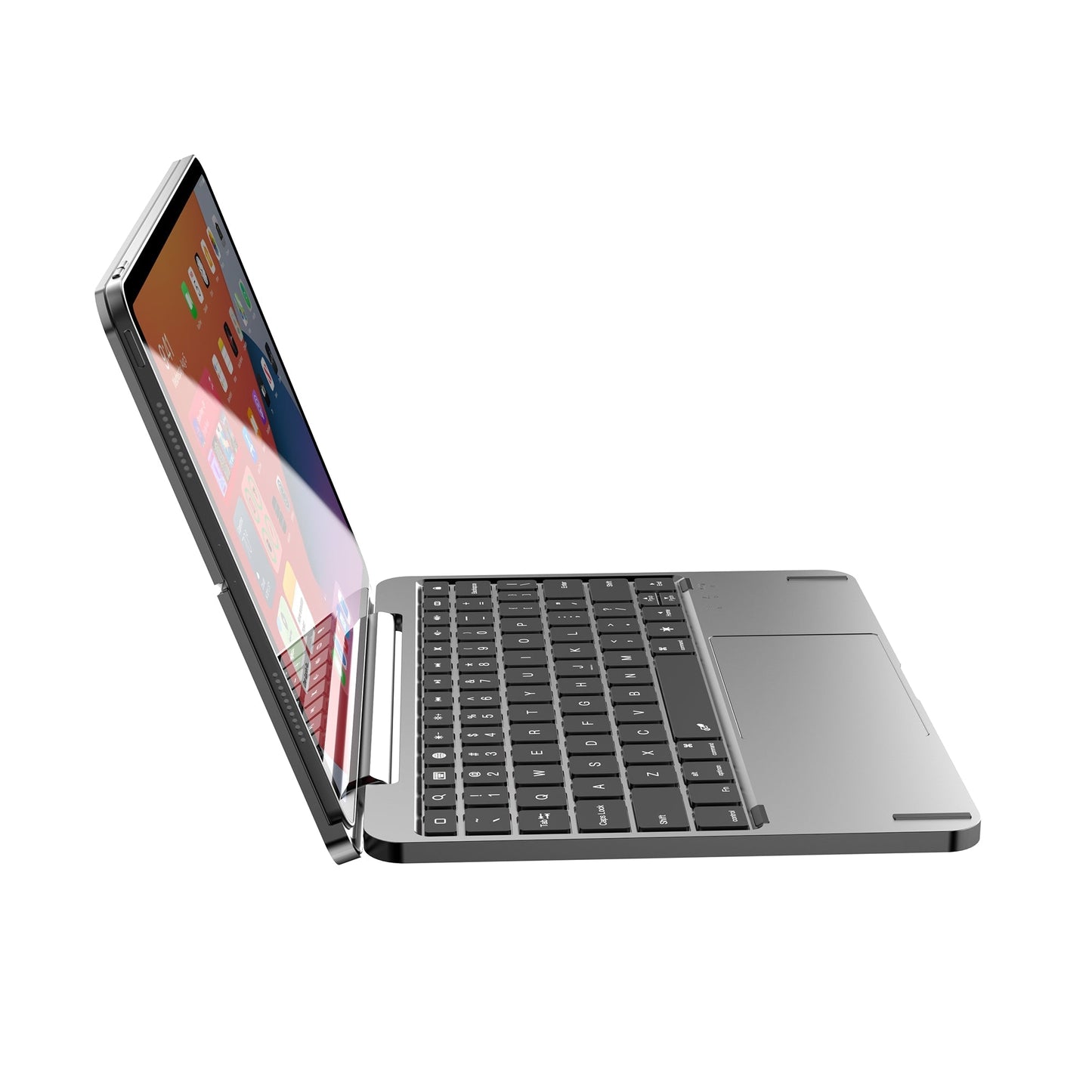 Adjustable iPad Air keyboard case with built-in trackpad and backlit keys